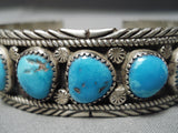 Incredible Vintage Native American Navajo Carico Lake Turquoise Sterling Silver Bracelet Old-Nativo Arts