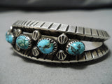 Museum Vintage Native American Navajo Bisbee Turquoise Sterling Silver Bracelet-Nativo Arts