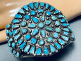 One Of The Best Ever Vintage Native American Navajo Turquoise Sterling Silver Bracelet-Nativo Arts