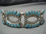Exceptional Vintage Navajo Native American Turquoise Sterling Silver Bracelet-Nativo Arts
