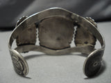 Incredible Vintage Native American Navajo Domed Blue Gem Turquoise Sterling Silver Bracelet Old-Nativo Arts