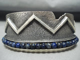 Native American Important Vintage Arron Anderson Lapis Sterling Silver Bracelet-Nativo Arts