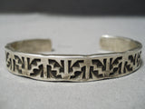 Important Vintage Navajo Cal Begay Sterling Silver Native American Bracelet Cuff-Nativo Arts