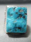 Unbelievable Vintage Native American Navajo Kingman Turquoise Sterling Silver Ring Old-Nativo Arts