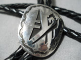 Wonderful Navajo Handcarved Sterling Silver Bolo Native American-Nativo Arts