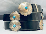 Gorgeous Vintage Native American Navajo Kingman Turquoise Sterling Silver Concho Belt-Nativo Arts