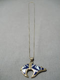 Rare Solid 14k Gold Vintage Navajo Lapis Opal Native American Necklace-Nativo Arts