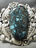Statement Vintage Native American Navajo Last Chance Turquoise Sterling Silver Bracelet Old-Nativo Arts