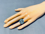 Incredible Signed Vintage Native American Zuni Turquoise Sterling Silver Ring-Nativo Arts