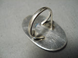 Wonderful Detailed Vintage Native American Navajo Zuni Shell Sterling Silver Ring Old-Nativo Arts