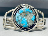 Rare Old Deposit Morenci Turquoise Vintage Native American Navajo Sterling Silver Bracelet-Nativo Arts