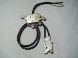 Native American Huge Detailed Zuni Spongebob Squarepants Inlay Sterling Silver Bolo Tie-Nativo Arts