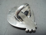 Lyle Cadman Native American Navajo Spiny Oyster Sterling Silver Heart Ring-Nativo Arts