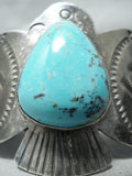 Earler Rare Vintage Native American Navajo Turquoise Whirling Logs Sterling Silver Bracelet-Nativo Arts