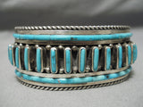 One Of Best Vintage Native American Navajo Jimmy King Turquoise Sterling Silver Bracelet Old-Nativo Arts