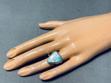 Native American Awesome San Felipe Signed 8 Turquoise Sterling Silver Ring-Nativo Arts