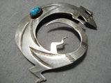 Fabulous Native American Navajo Gecko Sterling Silver Pin-Nativo Arts