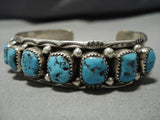 Vintage Marie Thompson Turquoise Sterling Silver Native American Bracelet Old-Nativo Arts