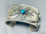 80 Gram Bisbee Turquoise Vintage Native American Navajo Sterling Silver Bracelet-Nativo Arts