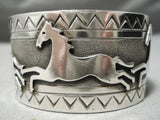 Very Important Vintage Native American Navajo Vernon Haskie Sterling Silver Bracelet Old-Nativo Arts