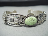 Incredible Vintage Native American Navajo Gaspeite Sterling Silver Bracelet-Nativo Arts