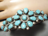 Quality Vintage Native American Navajo Tears Of Joy Turquoise Sterling Silver Bracelet Old-Nativo Arts