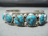 Impressive Navajo Native American Kingman Turquoise Sterling Silver Bracelet-Nativo Arts