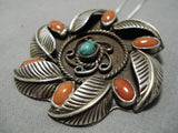 Incredible Vintage Zuni Native American Damale Turquoise Sterling Silver Pendant-Nativo Arts