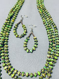 Incredible Vintage Native American Navajo Green Turquoise Sterling Silver Necklace-Nativo Arts