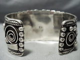 One Of The Most Detailed Leaf Garden Vintage Native American Navajo Sterling Silver Bracelet-Nativo Arts