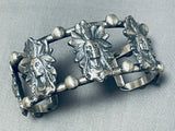 Huge Chief Head Native American Sterling Silver Thicker Bracelet Cuff-Nativo Arts