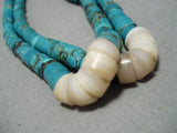 Early 1900's Vintage Native American Navajo Turquoise Nugget Heishi Jacla Necklace-Nativo Arts