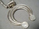 One Of Best Vintage Native American Navajo Hand Wrought Tubule Sterling Silver Necklace-Nativo Arts