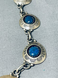 Signed Goodluck Family Vintage Native American Navajo Lapis Sterling Silver Necklace-Nativo Arts