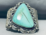 Scar Matrix Vintage Native American Navajo Light Green Turquoise Sterling Silver Bracelet-Nativo Arts