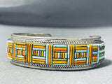 Native American Most Intricate Shell Turquoise Vintage Navajo Sterling Silver Bracelet-Nativo Arts
