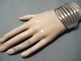 Gigantic Navajo 7 Rail Sterling Silver Bracelet Native American-Nativo Arts
