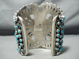 One Of The Biggest Best Native American Navajo Turquoise Sterling Silver Bracelet-Nativo Arts