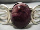 Stunning Vintage Native American Navajo Purple Shell Sterling Silver Bracelet-Nativo Arts