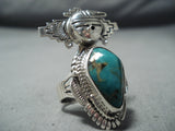 Fascinating Navajo Royston Turquoise Sterling Silver Ring Native American-Nativo Arts