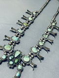 Museum Vintage Native American Navajo Royston Turquoise Sterling Silver Squash Blossom Necklace-Nativo Arts