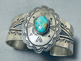 Superior Vintage Signed Native American Navajo Royston Turquoise Sterling Silver Bracelet-Nativo Arts