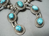 Exceptional Vintage Native American Navajo Morenci Turquoise Sterling Silver Necklace Old-Nativo Arts