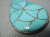 Important Orlinda Natewa Turquoise Sterling Silver Native American Pendant-Nativo Arts
