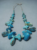 Exceptional Vintage Native American Navajo Royston & Kingman Turquoise Necklace Old-Nativo Arts