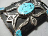Huge Vintage Native American Navajo Big Turquoise Sterling Silver Ketoh Bracelet Old-Nativo Arts