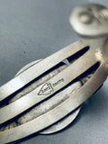 Native American One Of The Most Unique Vintage Cal Martinez Sterling Silver Bracelet-Nativo Arts