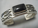 Magnificent John Begay Vintage Native American Navajo Onyx Sterling Silver Bracelet Cuff-Nativo Arts