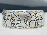 Splendid Native American Navajo Sterling Silver Bear Bracelet-Nativo Arts