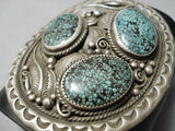 Monster Vintage Native American Navajo Green Spiderweb Turquoise Sterling Silver Keoth Bracelet-Nativo Arts